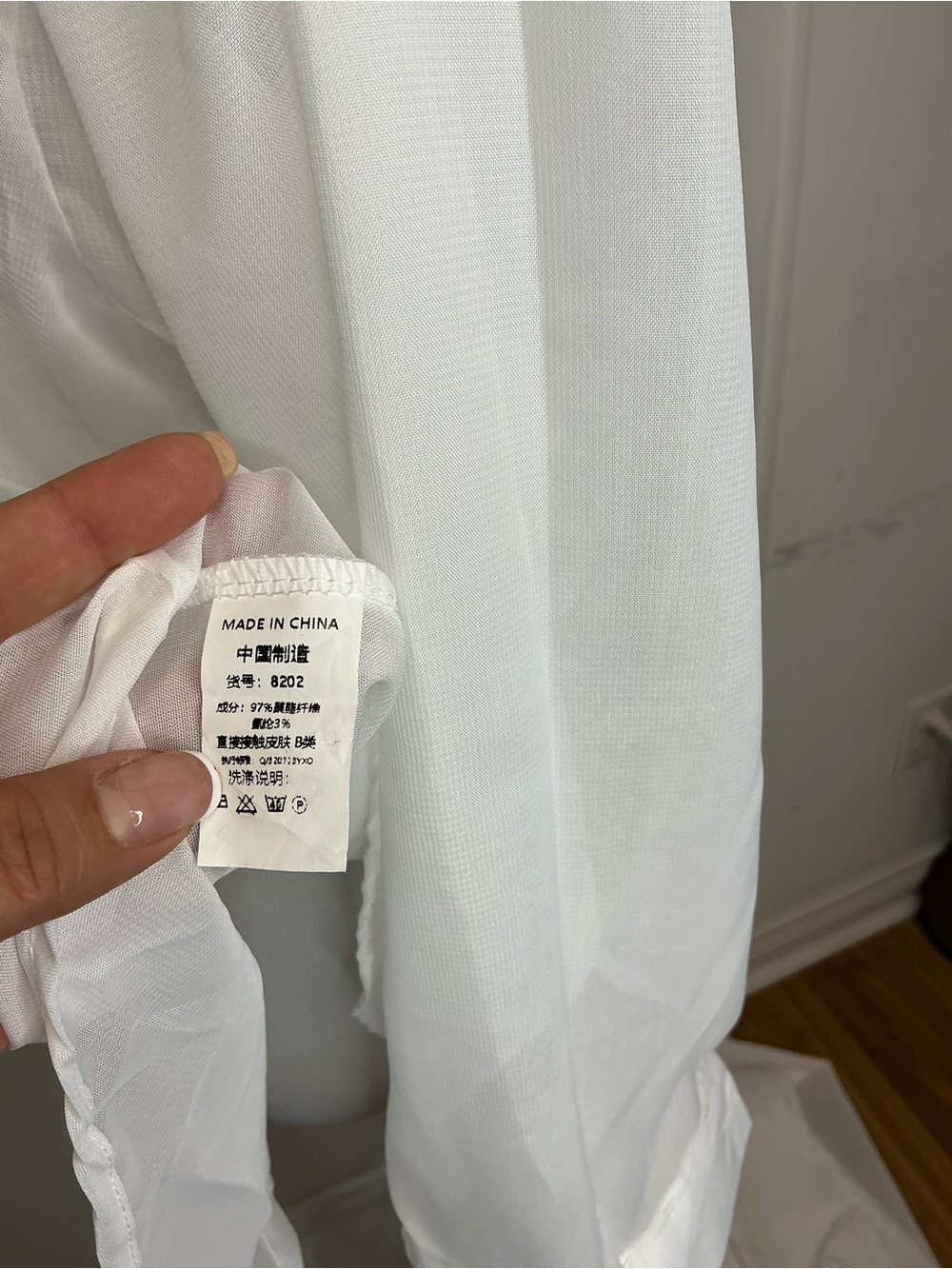 2165 - White Button-Up Sheer Shirt - Picture 5 of 5